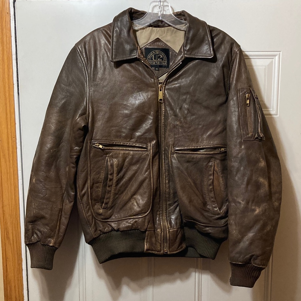 Vintage Flight Brown Leather‎ Jacket 40